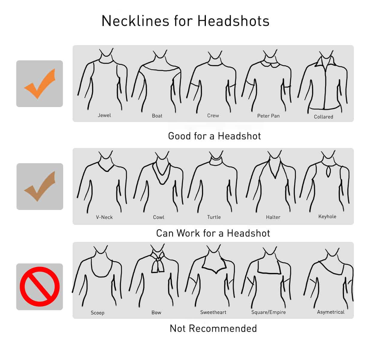 Necklines For Headshots Photography